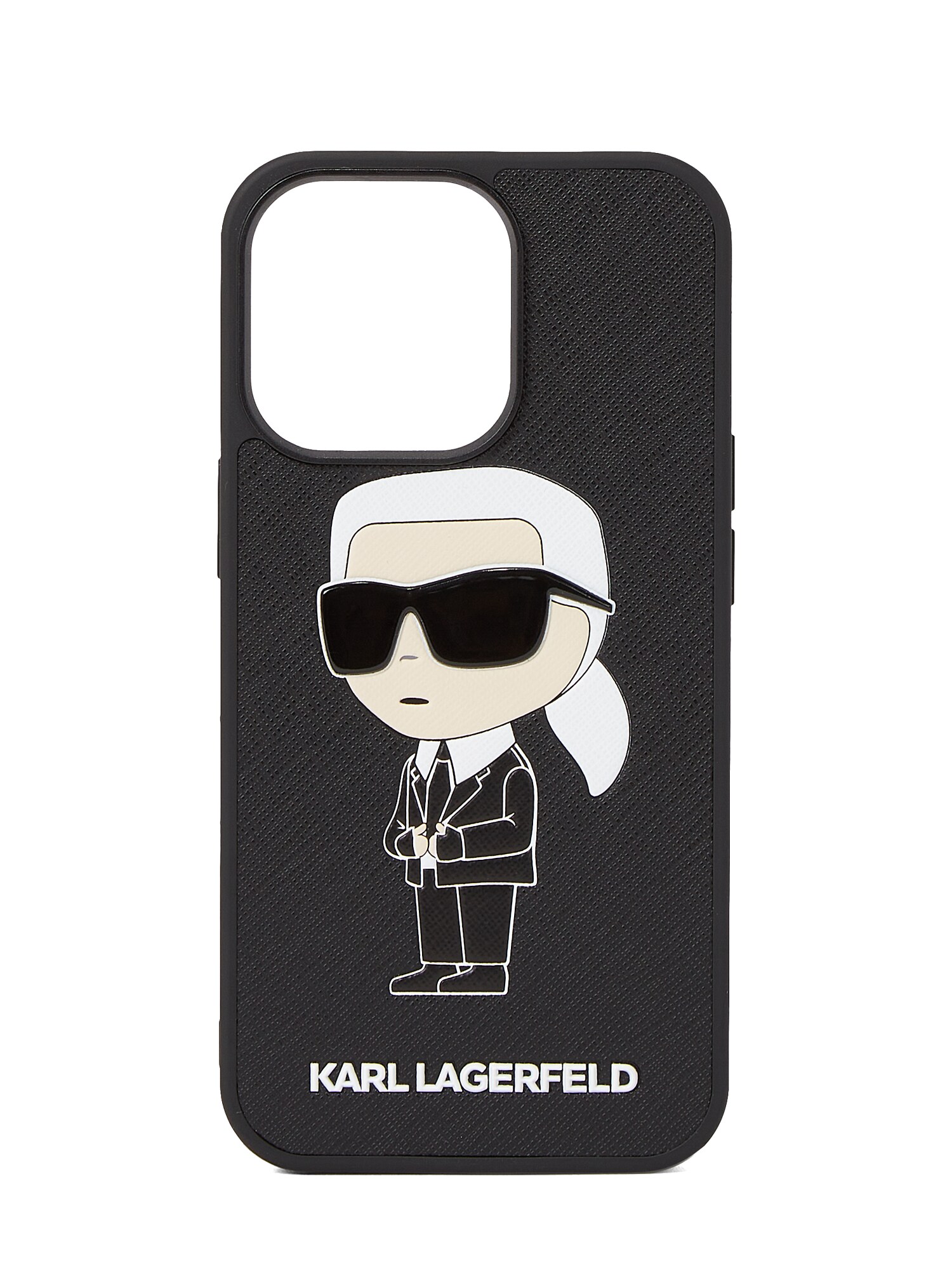 Puzdro na mobil Ikonik 2.0 iPhone 13 Pro krémová čierna biela Karl Lagerfeld